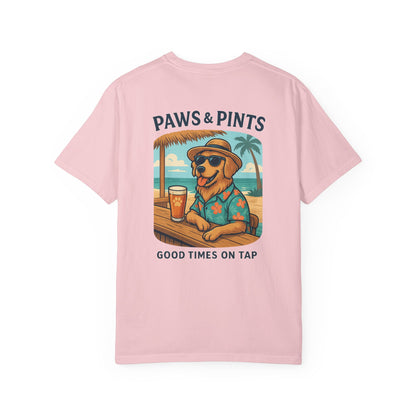 Paws & Pints Beach Bar Tee – Comfort Colors® Garment Dyed Shirt