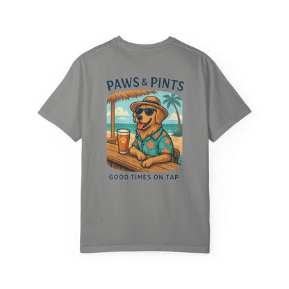 Paws & Pints Beach Bar Tee – Comfort Colors® Garment Dyed Shirt