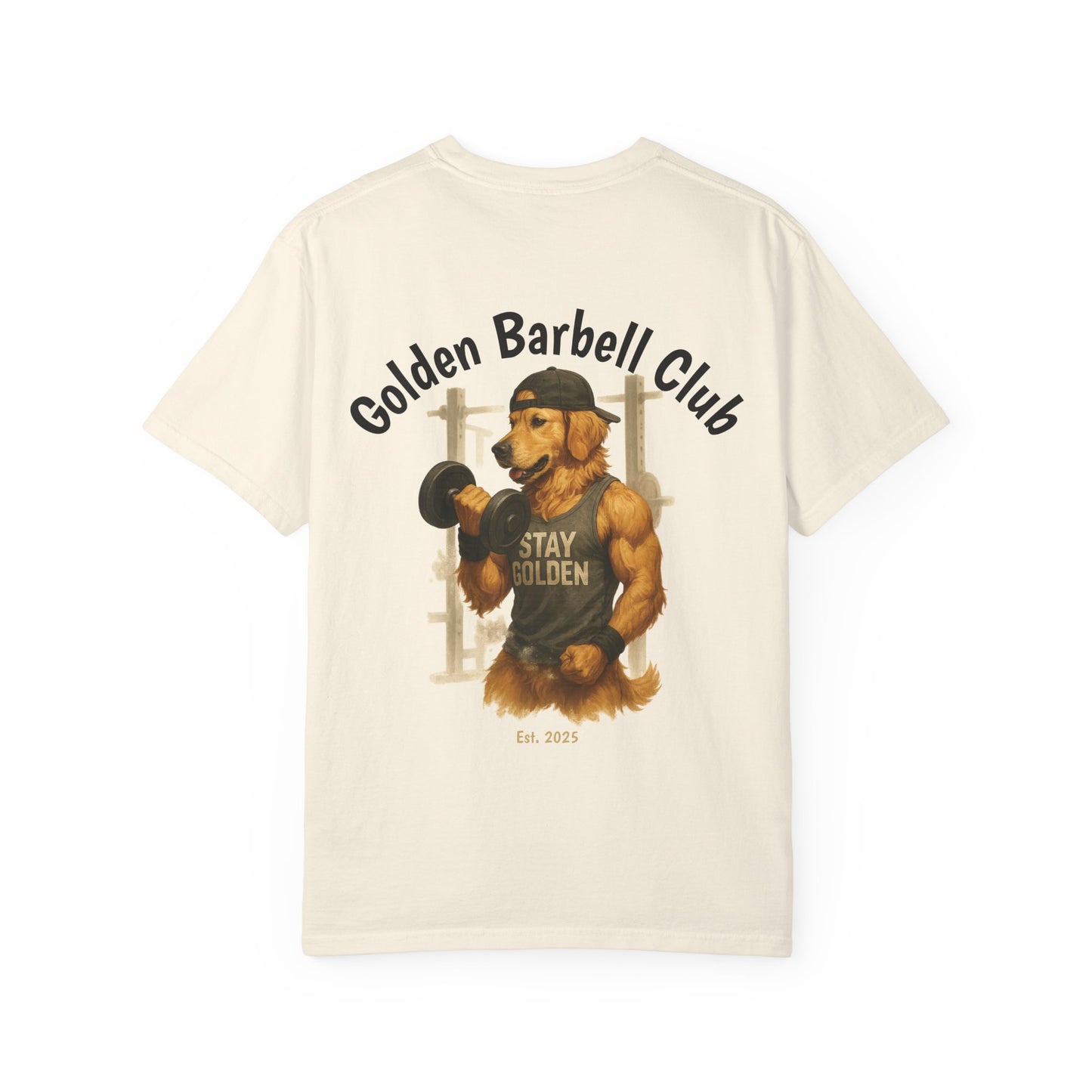 Gym Bro Barbell Golden Tee – Comfort Colors® Garment Dyed Shirt