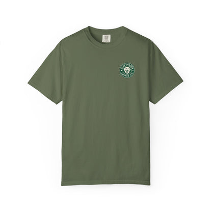 Coffee Break Pup Tee – Comfort Colors® Garment Dyed Shirt