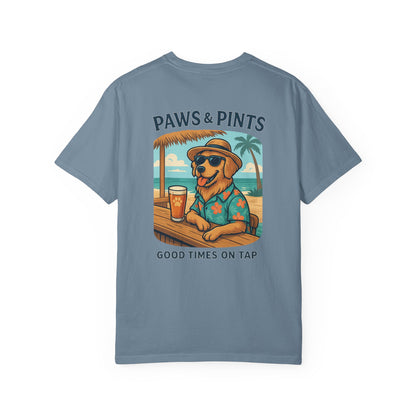 Paws & Pints Beach Bar Tee – Comfort Colors® Garment Dyed Shirt