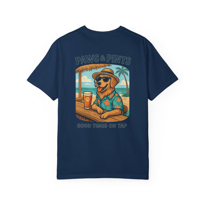 Paws & Pints Beach Bar Tee – Comfort Colors® Garment Dyed Shirt