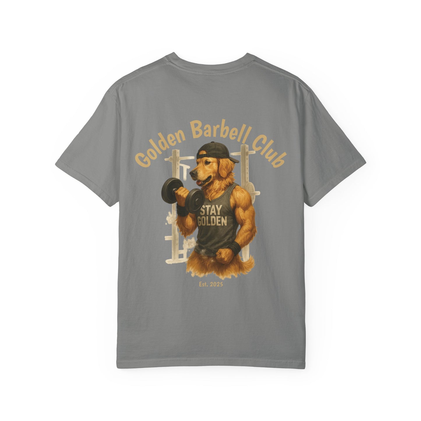Gym Bro Barbell Golden Tee – Comfort Colors® Garment Dyed Shirt