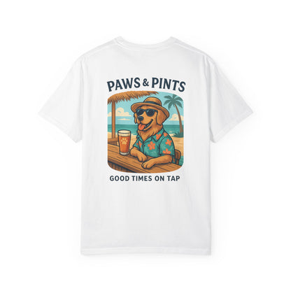 Paws & Pints Beach Bar Tee – Comfort Colors® Garment Dyed Shirt